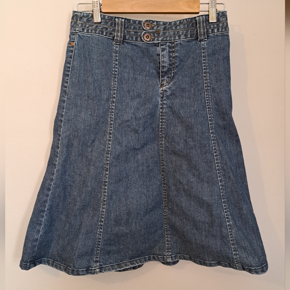 H&M Blue Denim A-Line Skirt